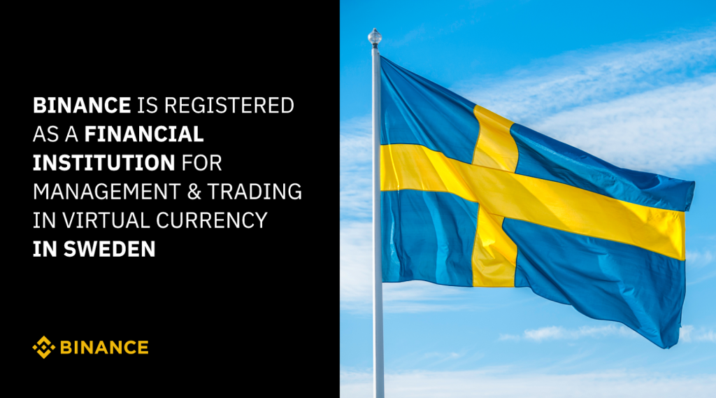 Binance nhận được giấy phép từ Cơ quan giám sát tài chính để hoạt động tại Thụy Điển